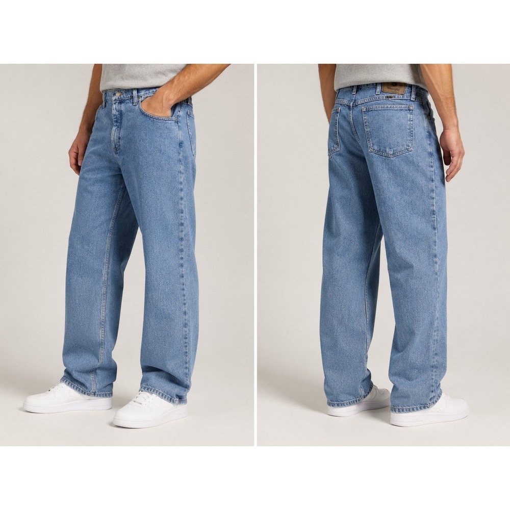 Wrangler Relaxed‎ Fit Jeans Men's 36x29 Light Wash Straight Leg 100% Cotton